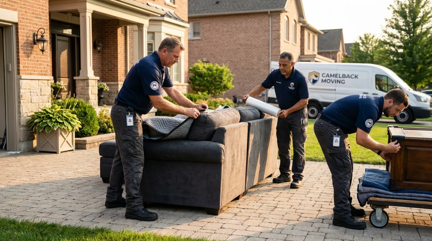 Large estate moving crew wrapping furniture in West Hurley, NY